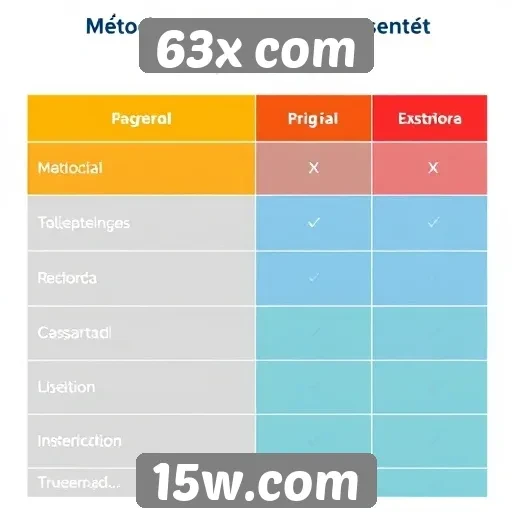 Comparação de métodos de pagamento no 63x com